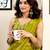Green and off-white pure cotton screen printed pocket casual, work and festival ready to wear saree with blouse