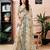 Beige linen zari screen printed zari work work, ceremony, party and festive ready to wear saree with blouse
