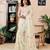 Off-white linen zari screen printed zari work work, ceremony, party and festive ready to wear saree with blouse