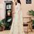 Off-white linen zari screen printed zari work work, ceremony, party and festive ready to wear saree with blouse