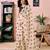 Beige chanderi cotton screen printed work, ceremony, party and festive ready to wear saree with blouse