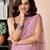 Pink chanderi cotton screen printed work, ceremony, party and festive ready to wear saree with blouse