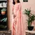 ready to wear peach chanderi cotton screen printed work, ceremony, party and festive saree with blouse