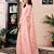 Peach chanderi cotton screen printed work, ceremony, party and festive ready to wear saree with blouse