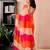 Pink, orange and beige chanderi cotton screen printed work, ceremony, party and festive ready to wear saree with blouse