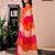 Pink, orange and beige chanderi cotton screen printed work, ceremony, party and festive ready to wear saree with blouse