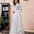 White chanderi cotton screen printed work, ceremony, party and festive ready to wear saree with blouse