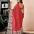 Red chanderi cotton screen printed work, ceremony, party and festive ready to wear saree with blouse