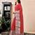Red chanderi cotton screen printed work, ceremony, party and festive ready to wear saree with blouse
