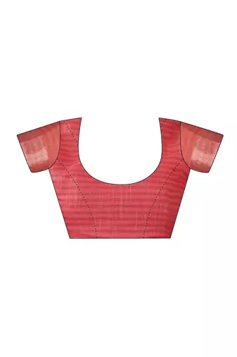 ready made red chanderi cotton screen printed work, ceremony, party and festive saree