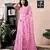 ready to wear pink chanderi cotton screen printed work, ceremony, party and festive saree with blouse