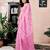 Pink chanderi cotton screen printed work, ceremony, party and festive ready to wear saree with blouse
