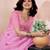 Pink chanderi cotton screen printed work, ceremony, party and festive ready to wear saree with blouse