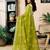 Green linen zari screen printed zari work work, ceremony, party and festive ready to wear saree with blouse