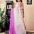 White and purple chanderi cotton screen printed work, ceremony, party and festive ready to wear saree with blouse