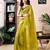Green chanderi cotton screen printed work, ceremony, party and festive ready to wear saree with blouse