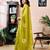 Green chanderi cotton screen printed work, ceremony, party and festive ready to wear saree with blouse