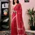 ready to wear red chanderi cotton screen printed work, ceremony, party and festive saree with blouse