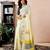 White linen zari screen printed zari work work, ceremony, party and festive ready to wear saree with blouse