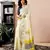 ready to wear white linen zari screen printed zari work work, ceremony, party and festive saree with blouse