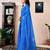 Blue chanderi cotton screen printed work, ceremony, party and festive ready to wear saree with blouse