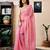 Pink chanderi cotton screen printed work, ceremony, party and festive ready to wear saree with blouse