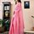 Pink chanderi cotton screen printed work, ceremony, party and festive ready to wear saree with blouse
