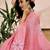 Pink chanderi cotton screen printed work, ceremony, party and festive ready to wear saree with blouse