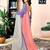 Red, grey and blue chanderi cotton screen printed work, ceremony, party and festive ready to wear saree with blouse
