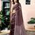 Brown chanderi cotton screen printed work, ceremony, party and festive ready to wear saree with blouse