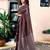 Brown chanderi cotton screen printed work, ceremony, party and festive ready to wear saree with blouse