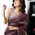 Brown chanderi cotton screen printed work, ceremony, party and festive ready to wear saree with blouse