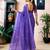 Purple linen zari screen printed zari work work, ceremony, party and festive ready to wear saree with blouse