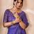 Purple linen zari screen printed zari work work, ceremony, party and festive ready to wear saree with blouse