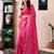ready to wear pink linen zari screen printed zari work work, ceremony, party and festive saree with blouse