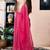 Pink linen zari screen printed zari work work, ceremony, party and festive ready to wear saree with blouse