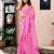 Pink chanderi cotton screen printed work, ceremony, party and festive ready to wear saree with blouse