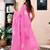 Pink chanderi cotton screen printed work, ceremony, party and festive ready to wear saree with blouse