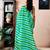 Green and white chanderi cotton screen printed work, ceremony, party and festive ready to wear saree with blouse