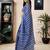 Blue chanderi cotton screen printed work, ceremony, party and festive ready to wear saree with blouse