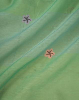 ready made green chanderi cotton screen printed work, ceremony, party and festive saree 4
