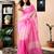 Pink chanderi cotton screen printed work, ceremony, party and festive ready to wear saree with blouse