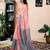 Orange linen zari screen printed zari work pocket work ceremony, party and festive ready to wear saree with blouse