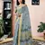 ready to wear grey linen zari screen printed zari work saree with blouse