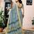 Grey linen zari screen printed zari work pocket work ceremony, party and festive ready to wear saree with blouse