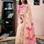 Cream linen zari screen printed zari work pocket work ceremony, party and festive ready to wear saree with blouse