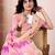 Cream linen zari screen printed zari work pocket work ceremony, party and festive ready to wear saree with blouse