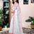 White linen zari screen printed zari work pocket work ceremony, party and festive ready to wear saree with blouse