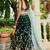 Green Organza Sequinse embroidery Lehenga choli with Dupatta