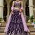 Magenta Organza Sequinse embroidery Lehenga choli with Dupatta